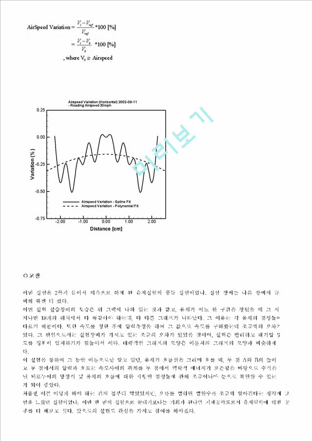 [유체역학] 풍동 해석[실험보고서].hwp